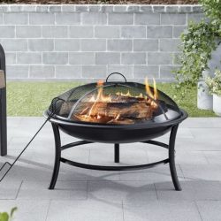 Mainstays 26" Round Iron Outdoor Wood Burning Fire Pit